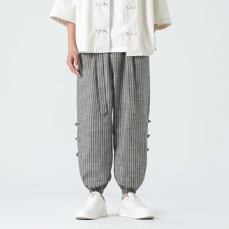Hommes élégant pantalon d'été en coton-lin - Marcelino