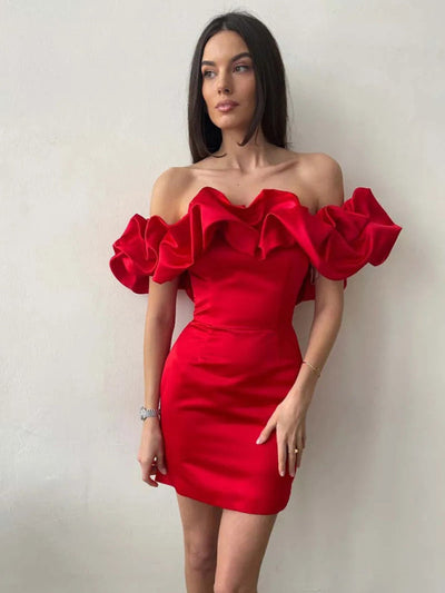 Madison | Robe satin volants