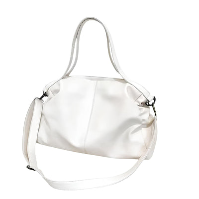 Sac à main blanc élégant en cuir avec bandoulière ajustable, design moderne et minimaliste, idéal pour la mode féminine et les accessoires tendance.