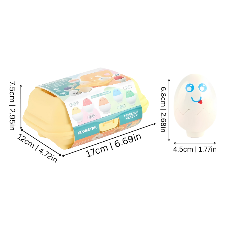 Educational plastic toy for matching egg colors