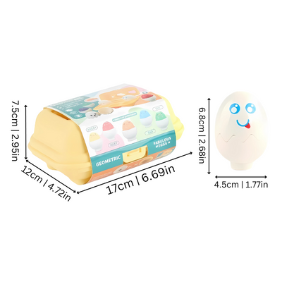Educational plastic toy for matching egg colors