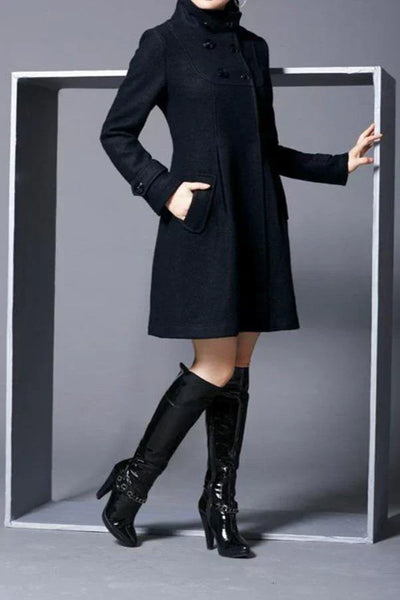 Aria | Elégant manteau en laine avec capuche
