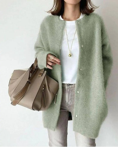 Cardigan chic en laine et mohair pour l'automne et l'hiver - Femme