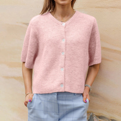 Cardigan à manches courtes et à col rond pour femmes | Idéal pour toutes les saisons