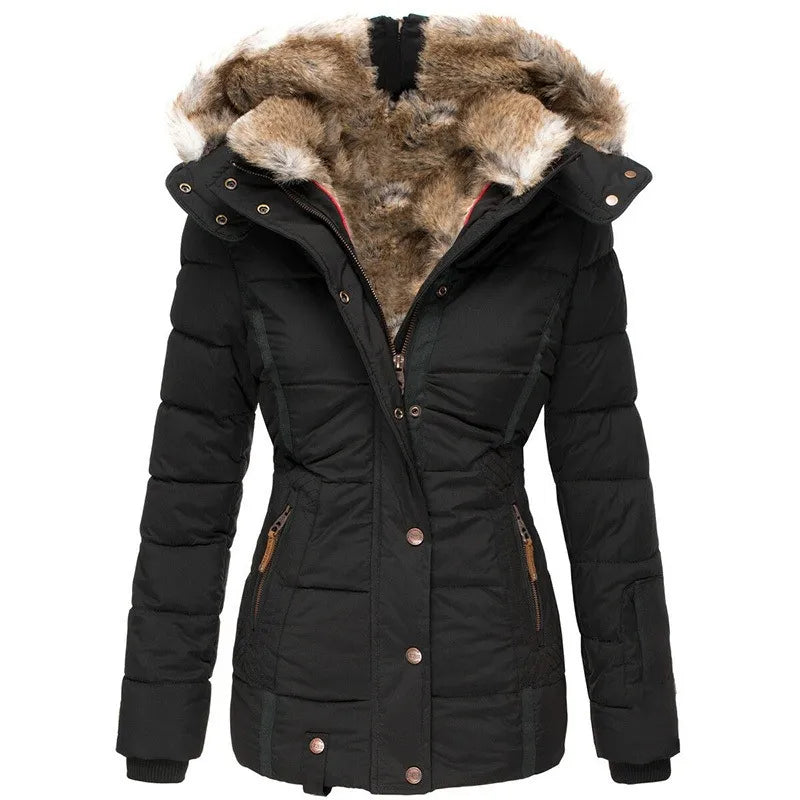 Carla - Manteau d'hiver confortable et chaud avec fourrure pour femme