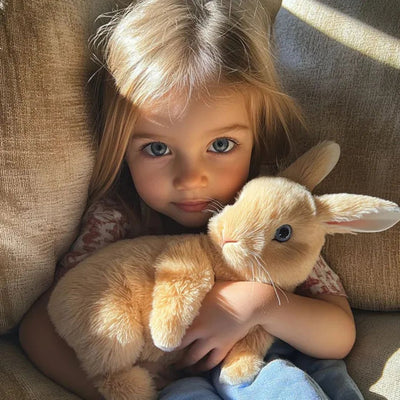 Jouet lapin en peluche avec fourrure douce et détails