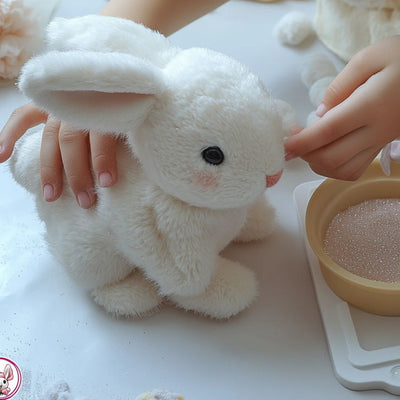 Jouet lapin en peluche avec fourrure douce et détails