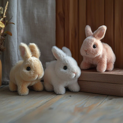 Jouet lapin en peluche avec fourrure douce et détails