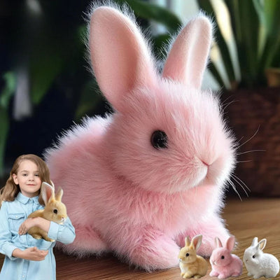 Jouet lapin en peluche avec fourrure douce et détails