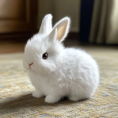 Jouet lapin en peluche avec fourrure douce et détails