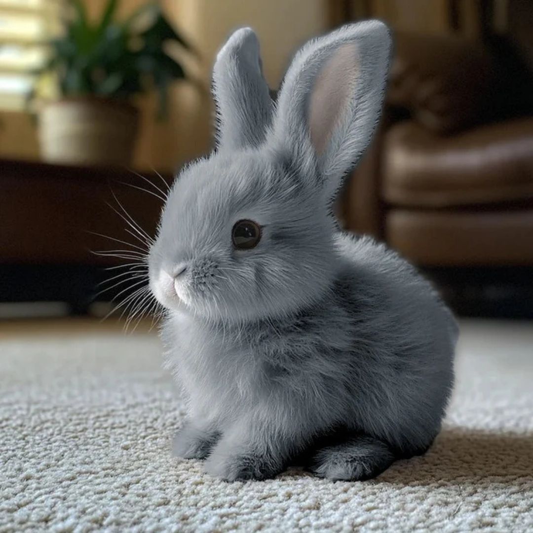 Jouet lapin en peluche avec fourrure douce et détails