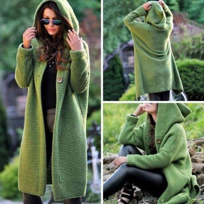 Cardigan con cappuccio da donna