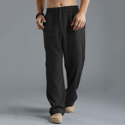Luca | Pantalon en lin pour homme avec jambe droite et cordon de serrage | Léger, respirant & élégant