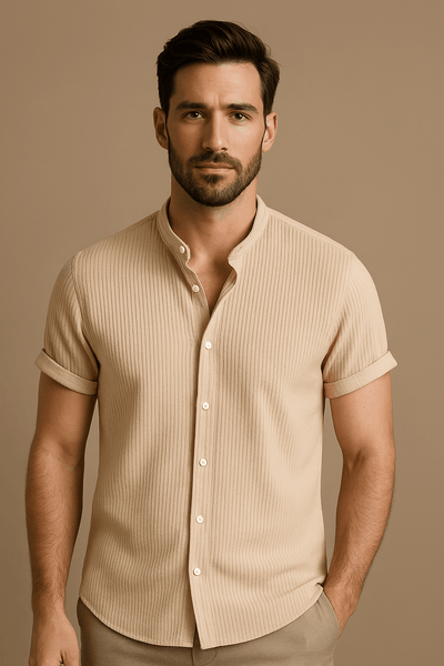 Lukas | Chemise à manches courtes en coton pour hommes - respirante, élégante et polyvalente