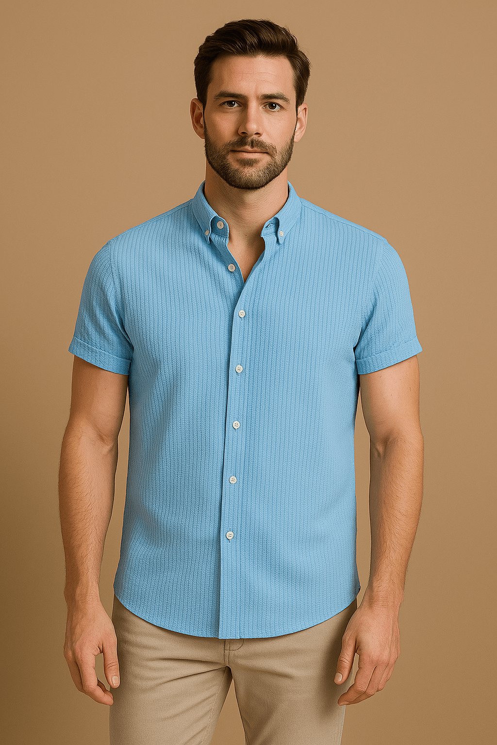 Lukas | Chemise à manches courtes en coton pour hommes - respirante, élégante et polyvalente