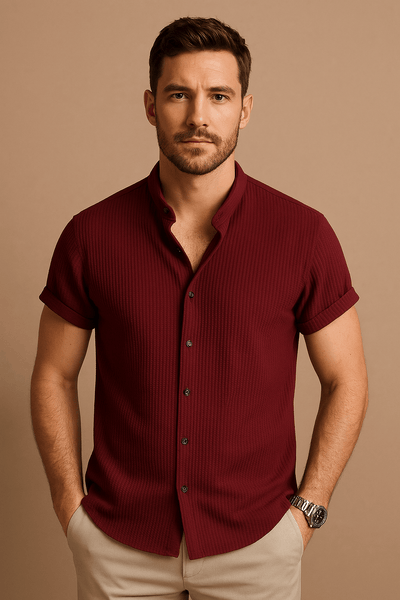 Lukas | Chemise à manches courtes en coton pour hommes - respirante, élégante et polyvalente