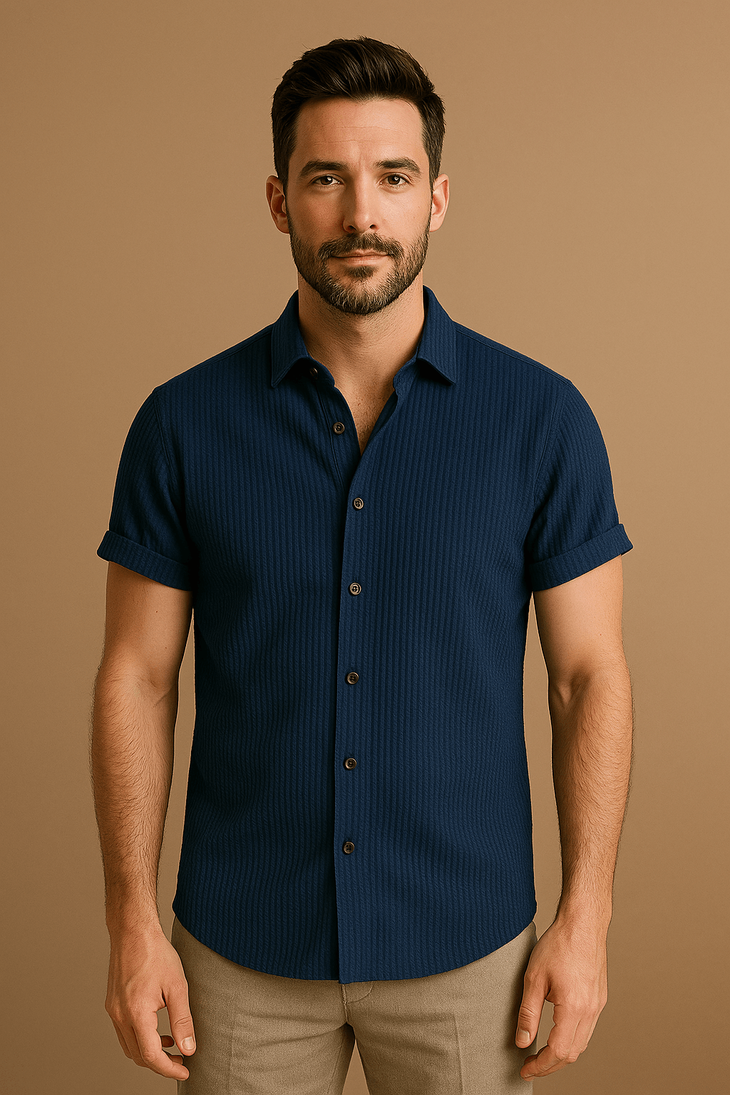 Lukas | Chemise à manches courtes en coton pour hommes - respirante, élégante et polyvalente