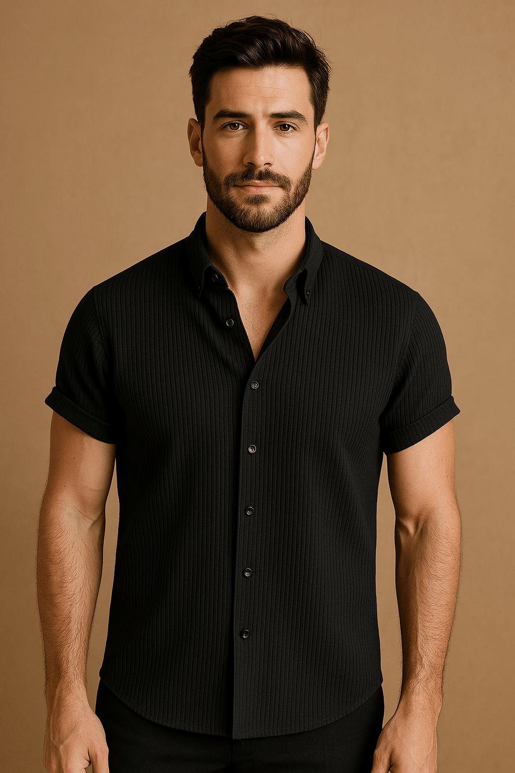 Lukas | Chemise à manches courtes en coton pour hommes - respirante, élégante et polyvalente