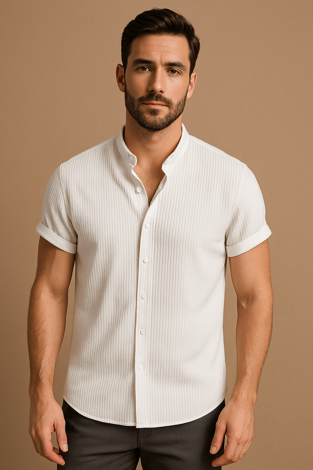 Lukas | Chemise à manches courtes en coton pour hommes - respirante, élégante et polyvalente