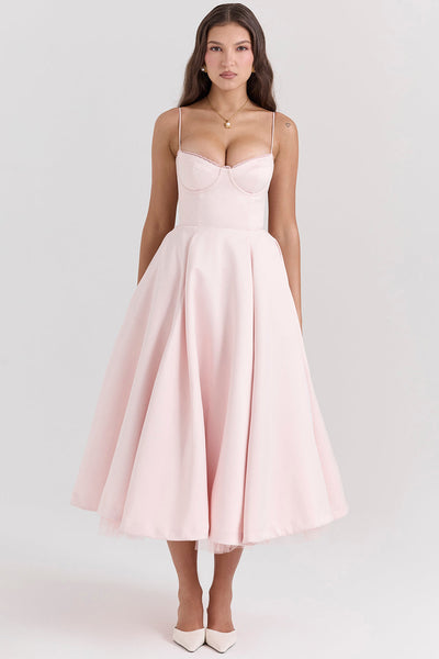 Robe de soirée avec détails de l'armature | Satin | Elégant & Féminin