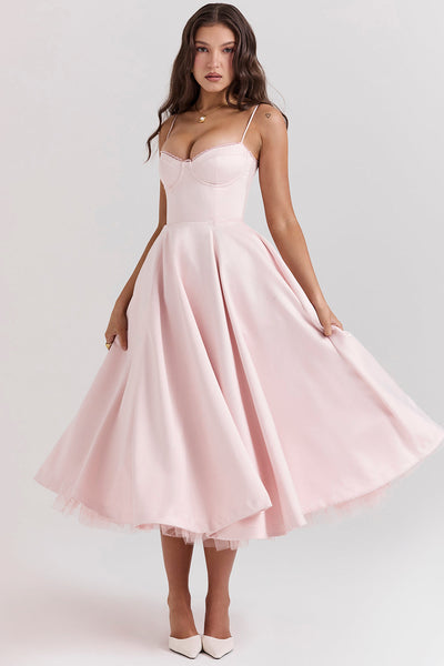 Robe de soirée avec détails de l'armature | Satin | Elégant & Féminin