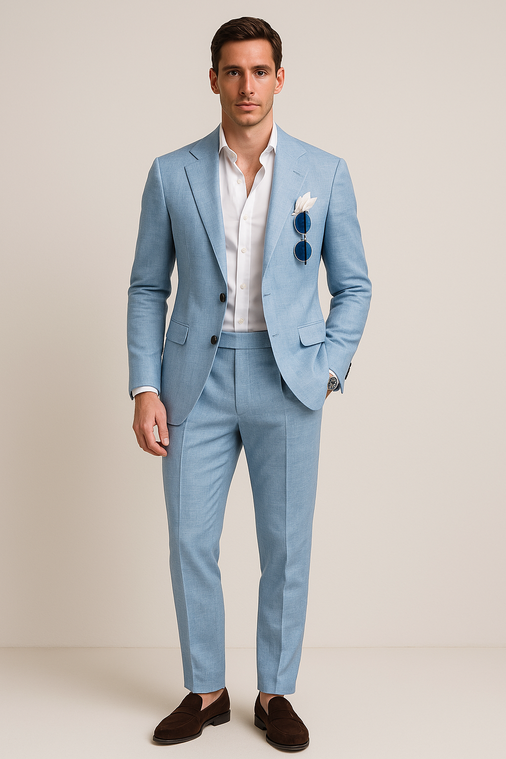 Costume 2 pièces pour homme - Coupe simple - Costume printemps/été - Costume de mariage