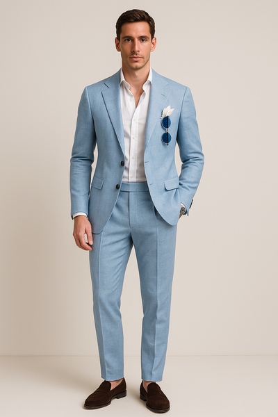 Costume 2 pièces pour homme - Coupe simple - Costume printemps/été - Costume de mariage