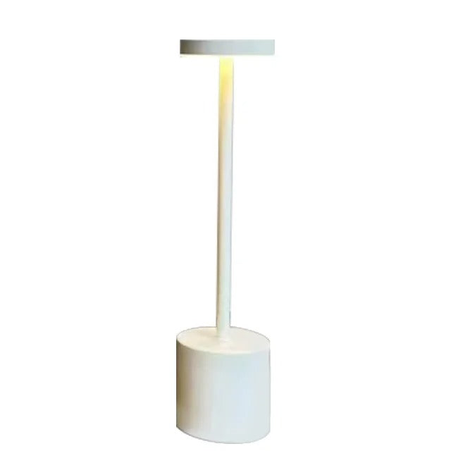 Lampe de table LED moderne blanche, design minimaliste, éclairage d'ambiance, idéale pour salon ou bureau, économie d'énergie, décoration intérieure.