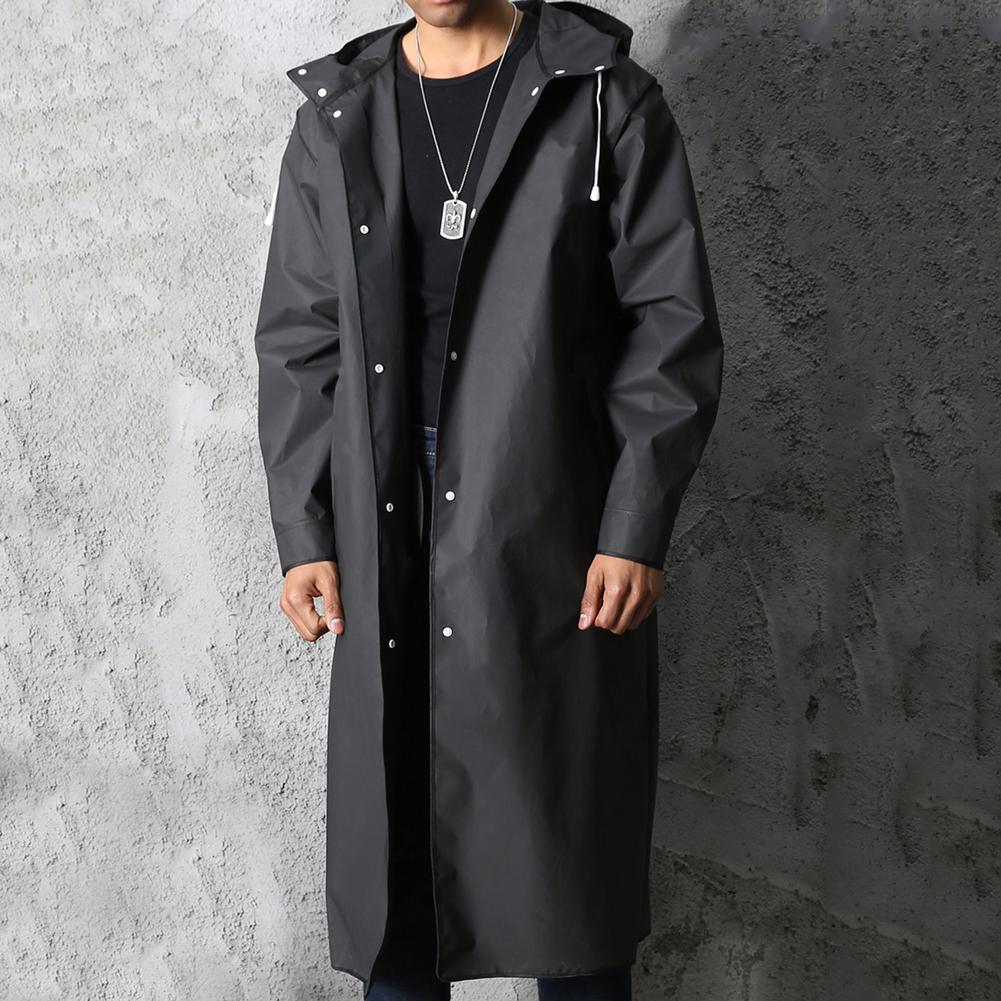 Imperméable long à capuche pour homme