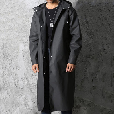 Imperméable long à capuche pour homme