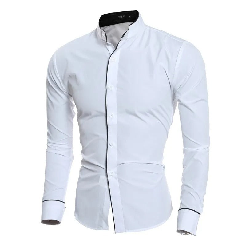 Chemise slim à manches longues pour hommes