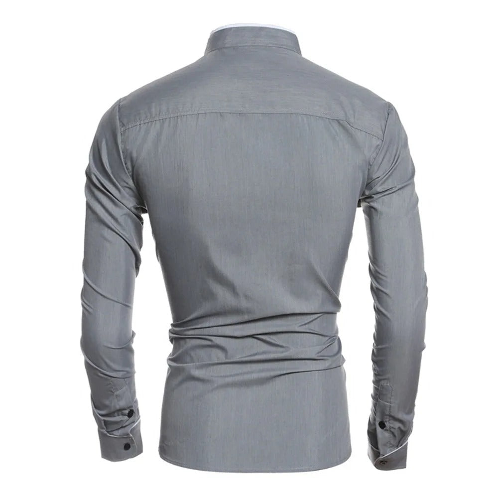 Chemise slim à manches longues pour hommes