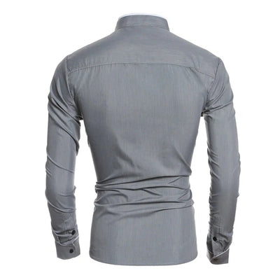 Chemise slim à manches longues pour hommes