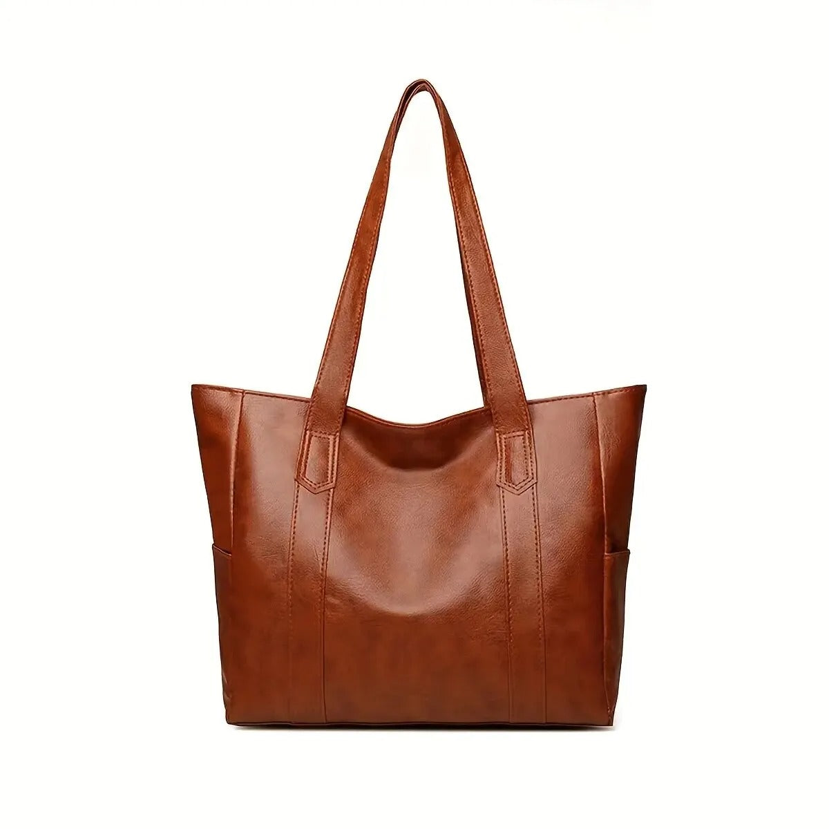 Sac à main en cuir marron, design élégant et spacieux, idéal pour le quotidien. Accessoire mode femme, tendance et pratique.