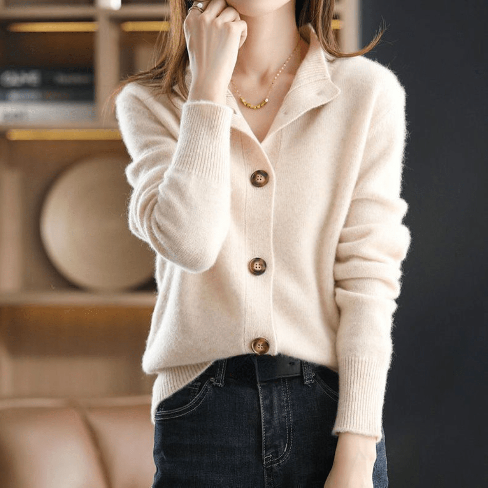 Cardigan in cashmere da donna Darla - Maglione morbido ed elegante con una vestibilità comoda