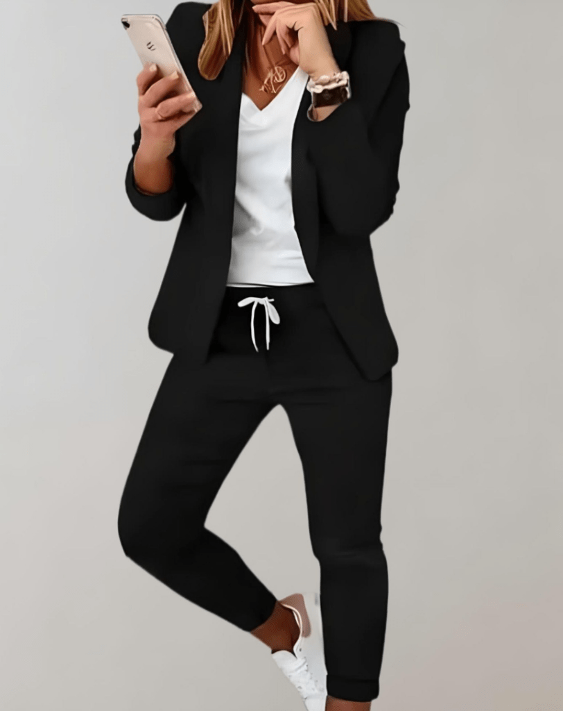 Mary | Ensemble deux pièces avec blazer à carreaux et pantalon assorti