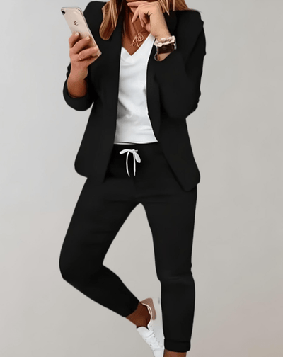 Mary | Ensemble deux pièces avec blazer à carreaux et pantalon assorti