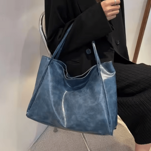 Maxia | Large leather shoulder bag for women | Handbag | Bordeaux Red Tote Bag