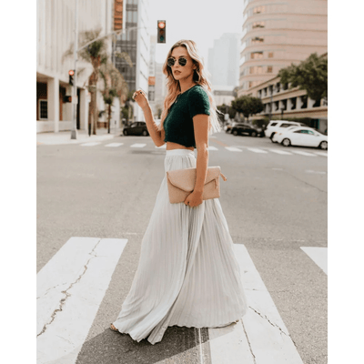 Kathleen - Maxi-jupe plissée