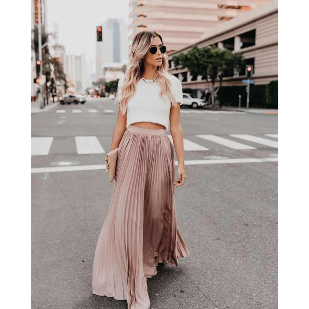 Kathleen - Maxi-jupe plissée