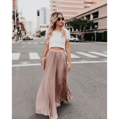 Kathleen - Maxi-jupe plissée