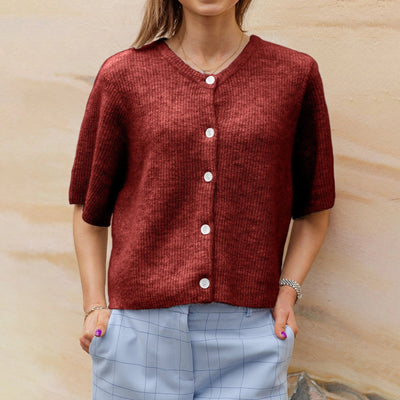 Cardigan à manches courtes et à col rond pour femmes | Idéal pour toutes les saisons