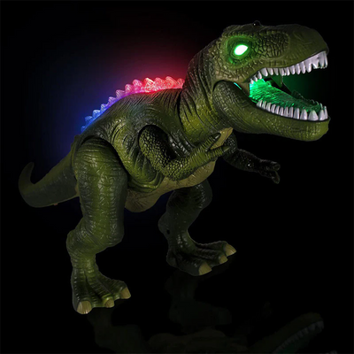Remote-controlled walking and roaring dinosaur toy