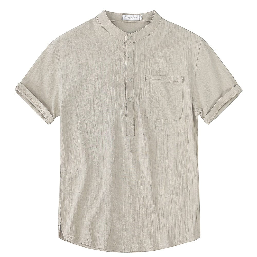 Chemise en lin respirant à manches courtes