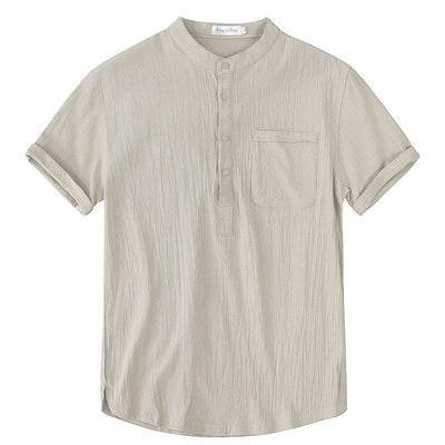 Chemise en lin respirant à manches courtes