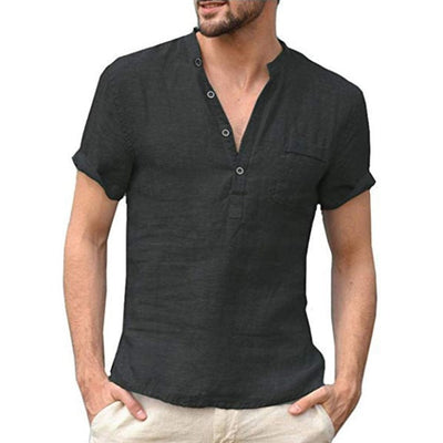 Chemise en lin respirant à manches courtes
