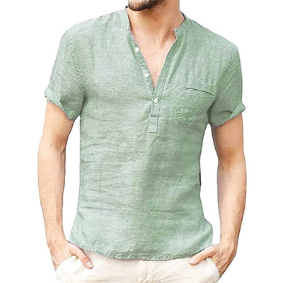 Chemise en lin respirant à manches courtes