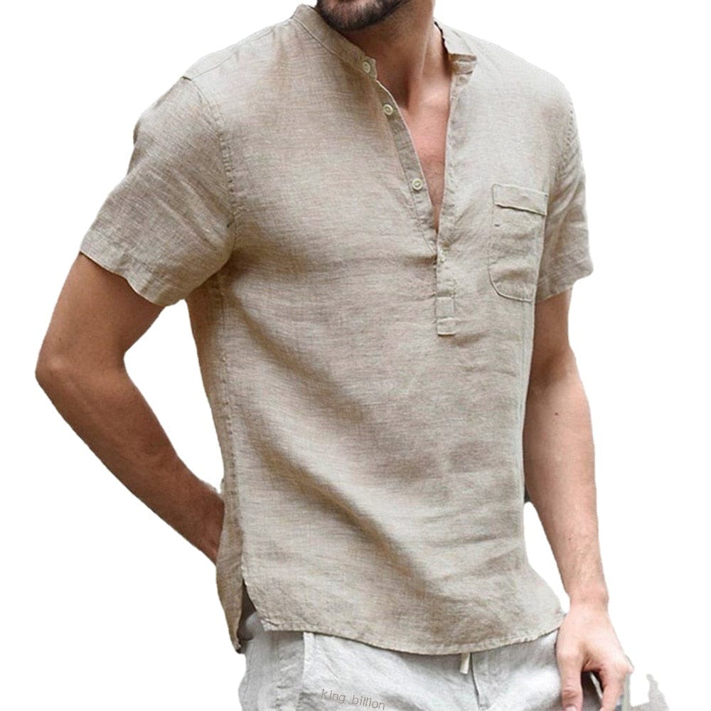 Chemise en lin respirant à manches courtes