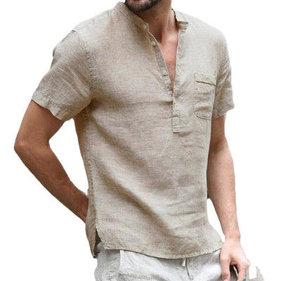 Chemise en lin respirant à manches courtes