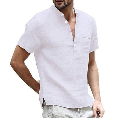 Chemise en lin respirant à manches courtes